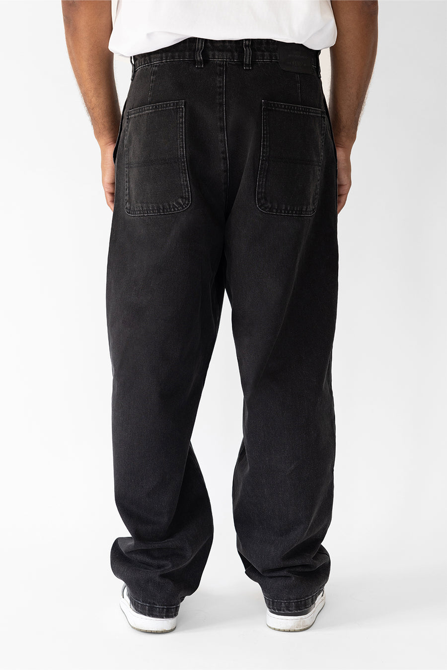 GNP Acid Washed Wide Leg Black Jeans 