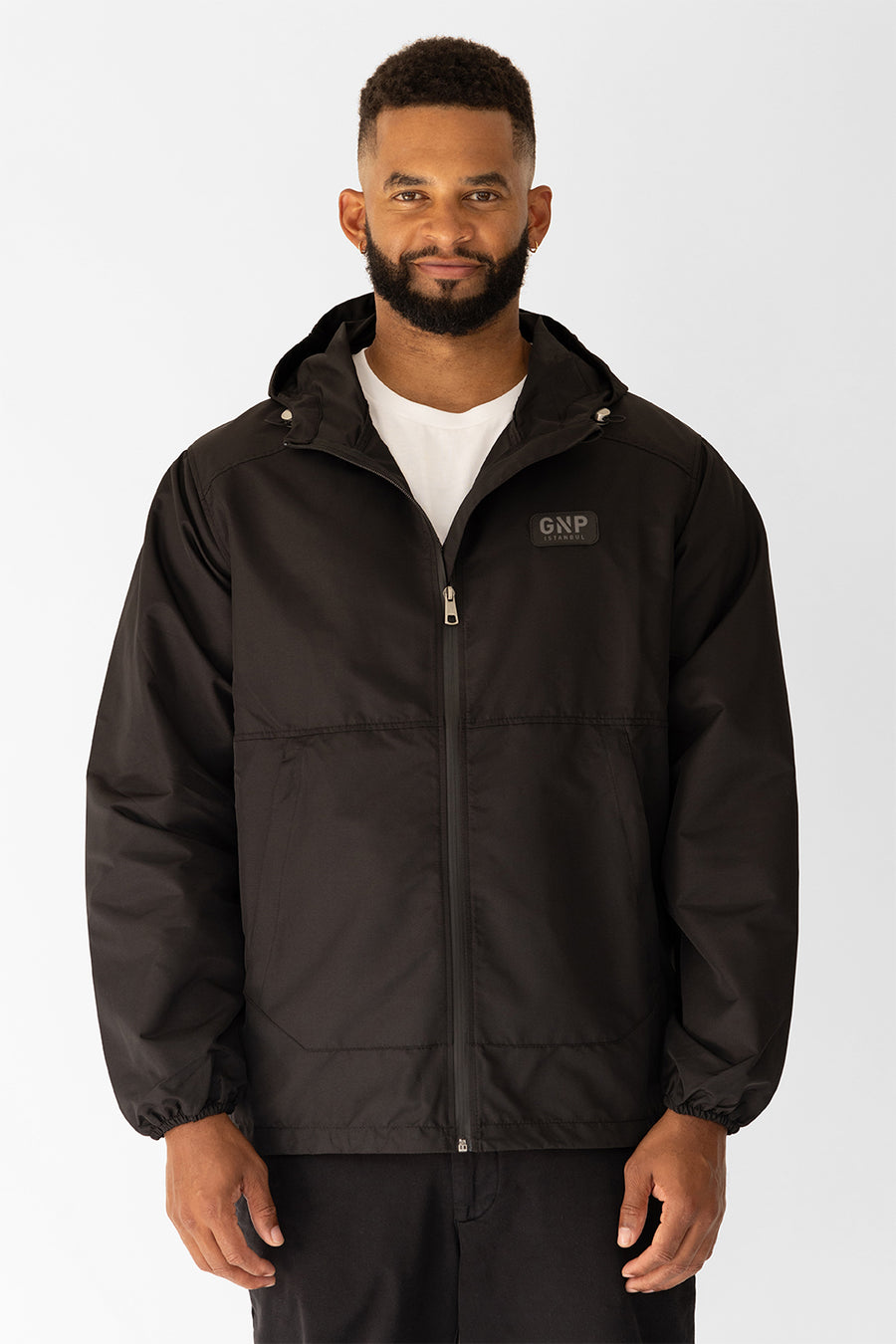 GNP Black Waterproof Rain Jacket 