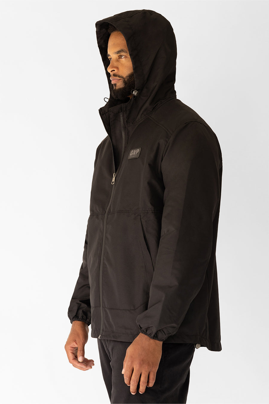 GNP Black Waterproof Rain Jacket 