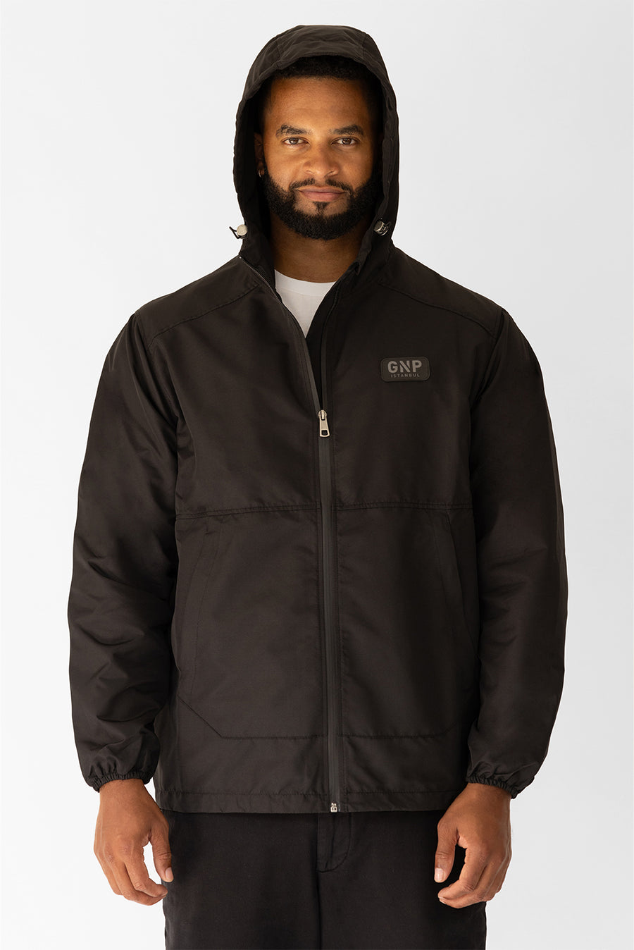 GNP Black Waterproof Rain Jacket 