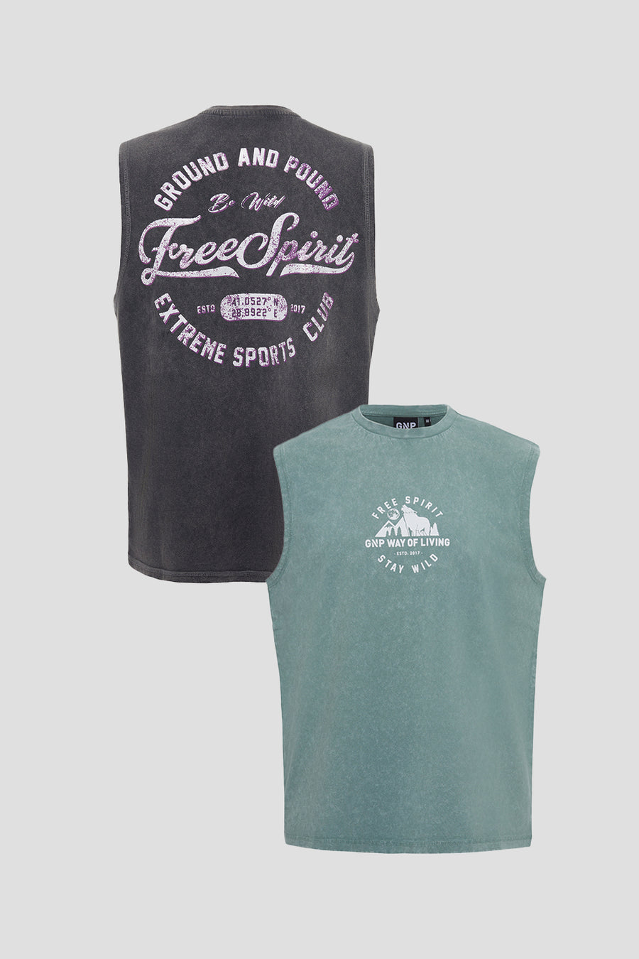 GNP Acid Washed Vest Set