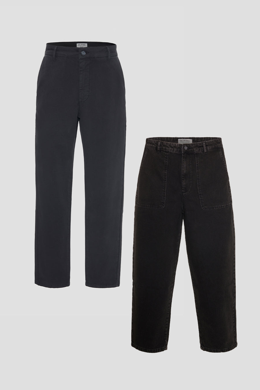 GNP Black Chino & Denim Pants Set