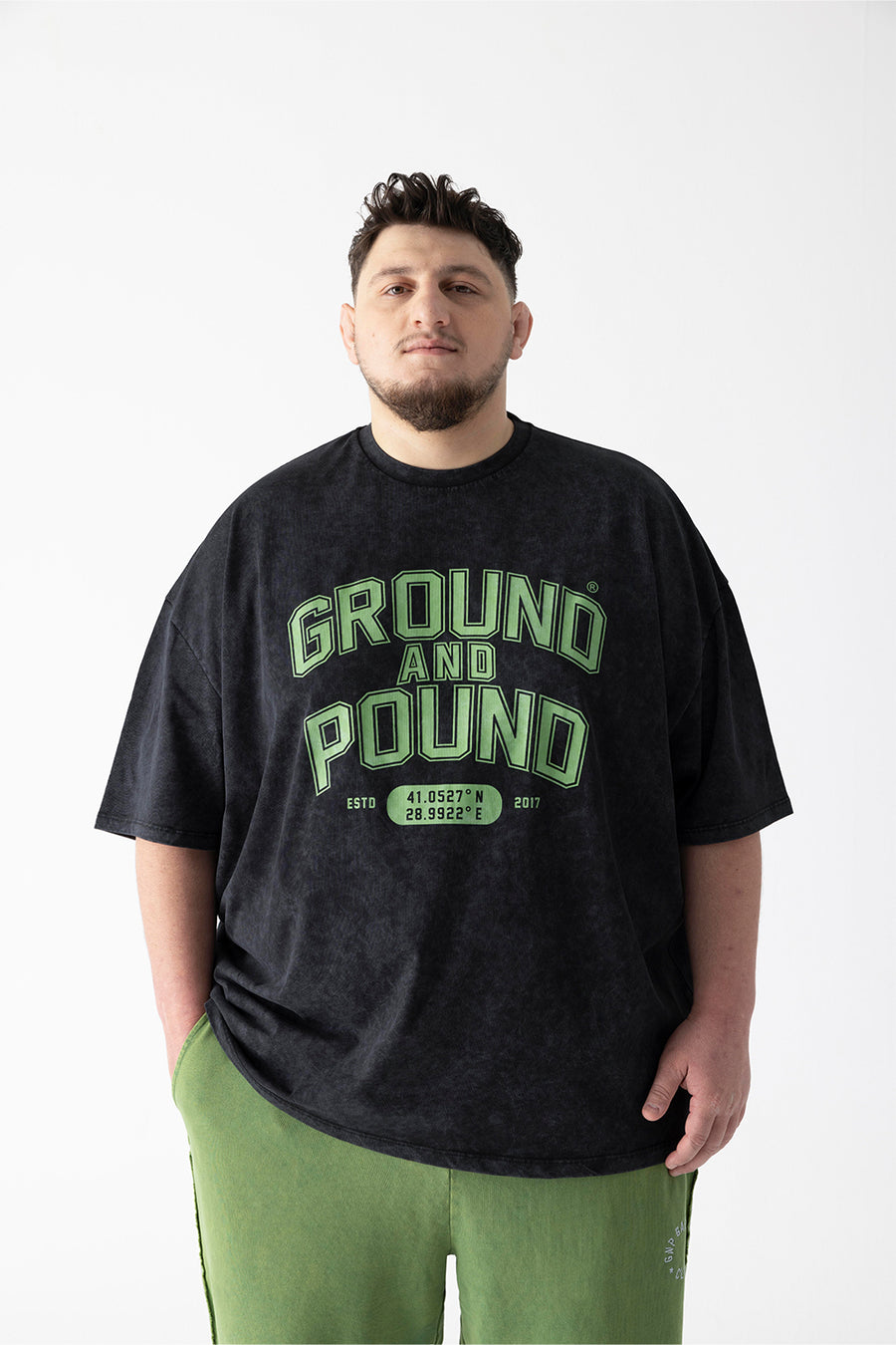 Ground And Pound Washed Oversize T-Shirt Black