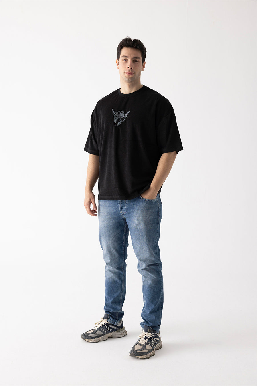 GNP Towelling Oversize T-Shirt Black