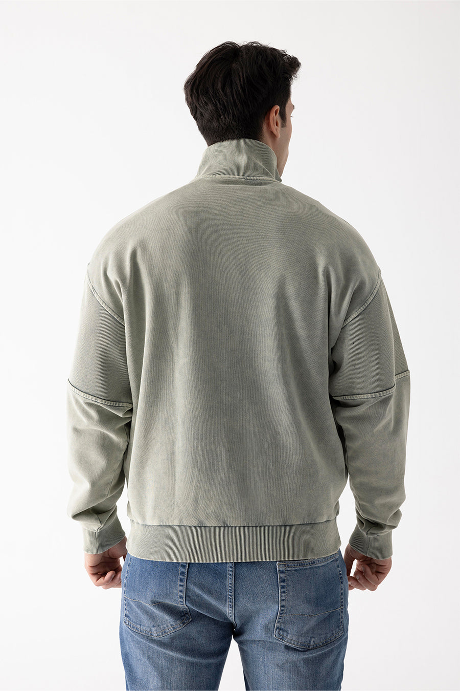 GNP Zip Through Retro Track Neck Sweatshirt