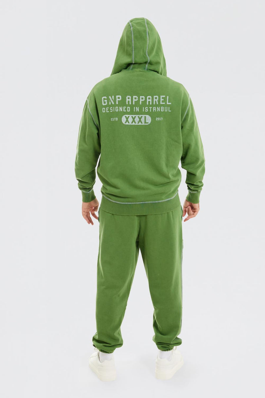 GNP Eskitme Yıkamalı Sweatshirt Yeşil