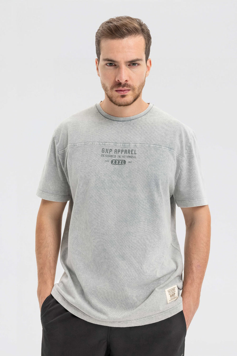 GNP Acid Washed Cut and Sew Grey t-shirt 