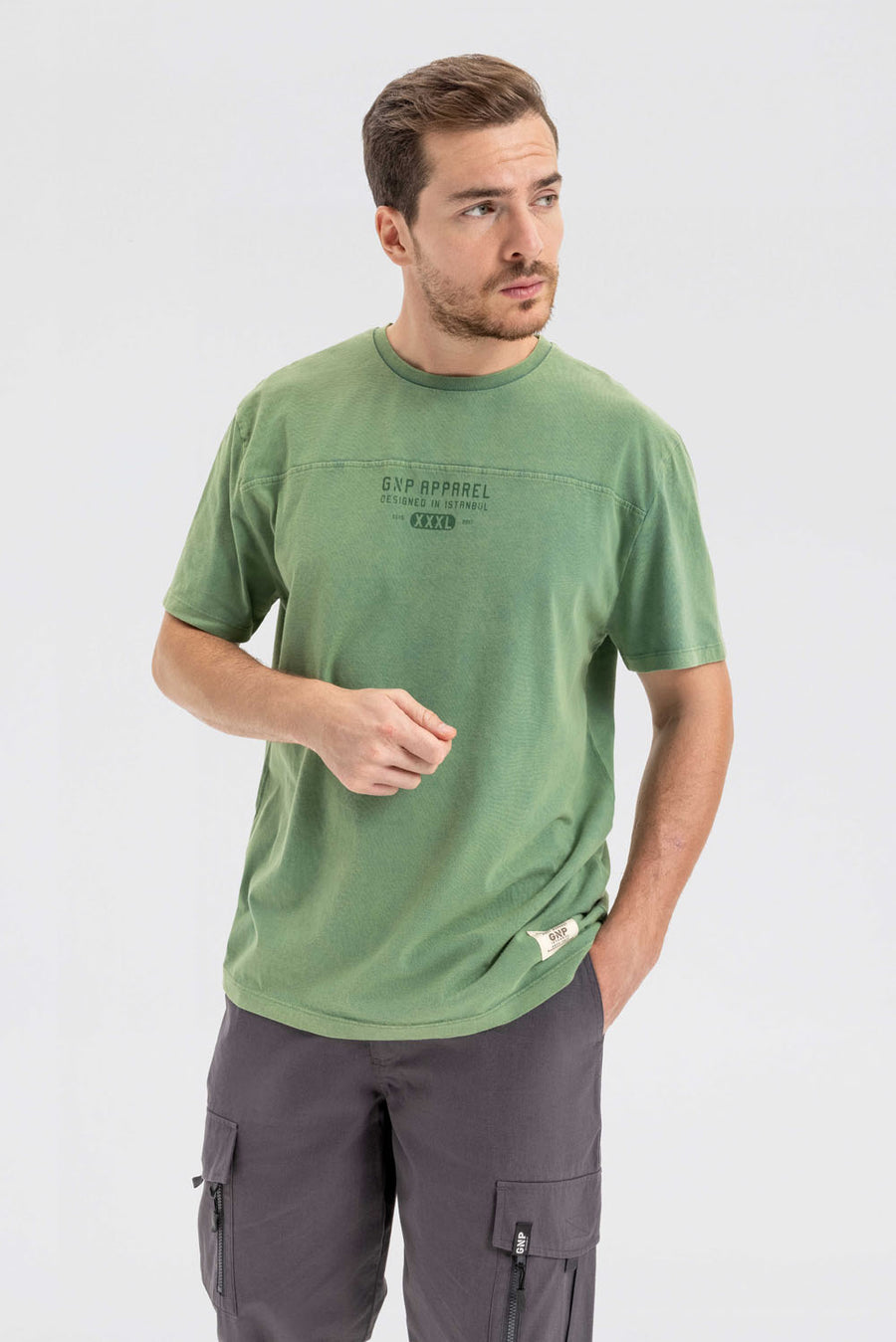 GNP Acid Washed Cut And Sew Green T-Shirt 