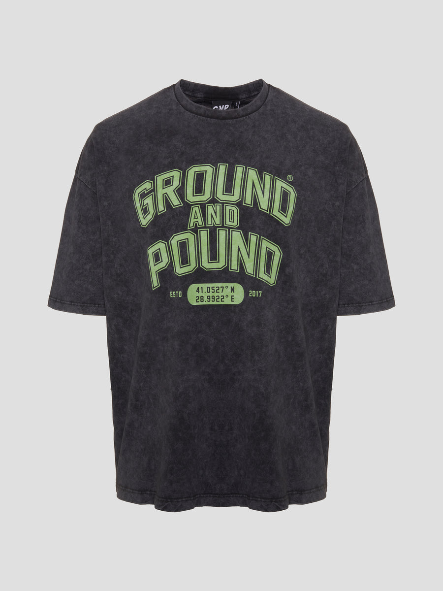 Ground And Pound Washed Oversize T-Shirt Black