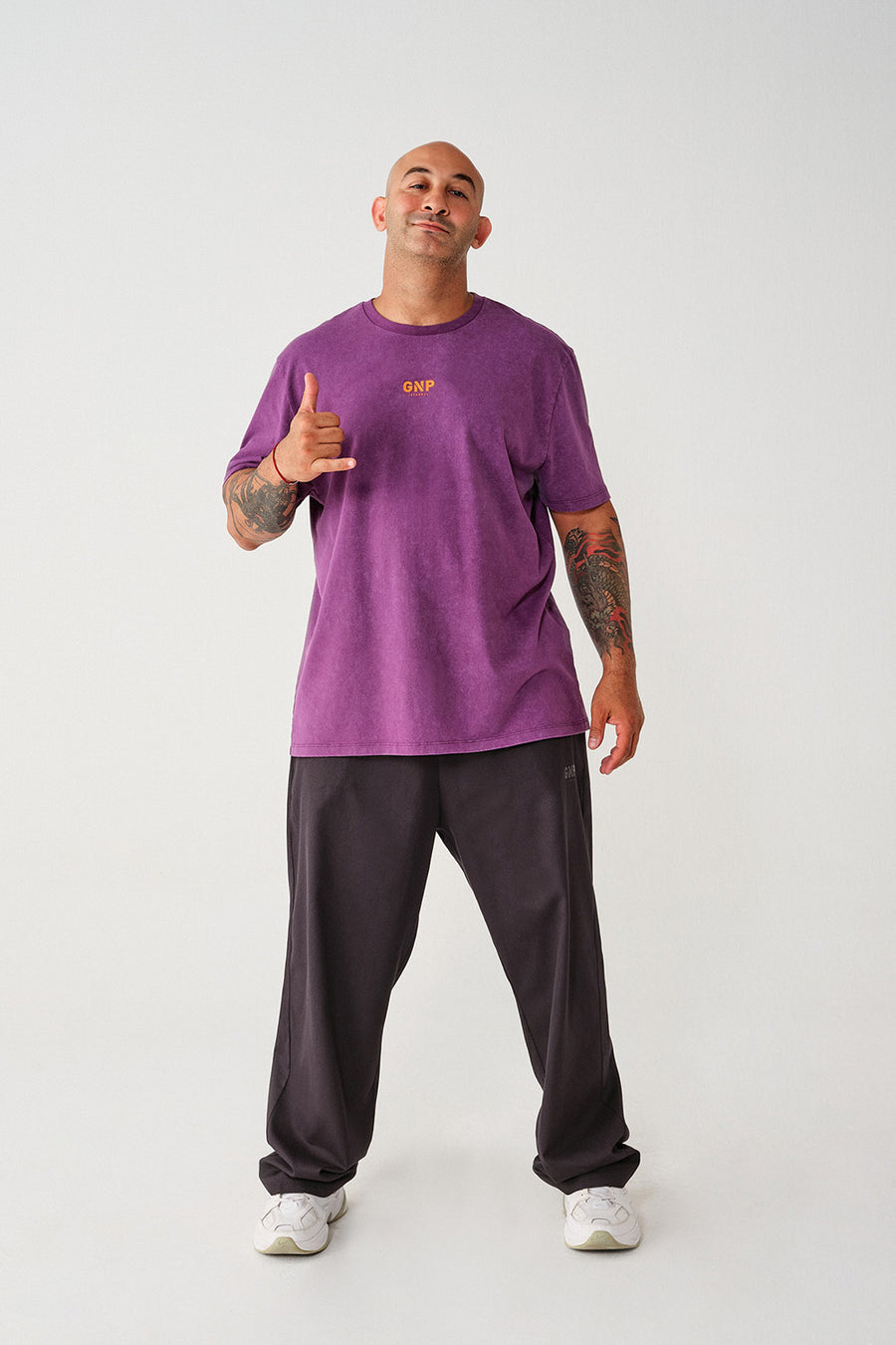 GNP Acid Washed Purple Regular Fit Tshirt