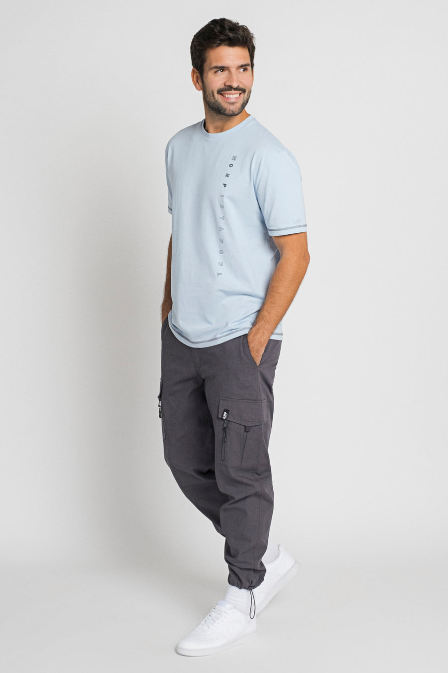 Kontrast Dikişli Baskılı T-Shirt