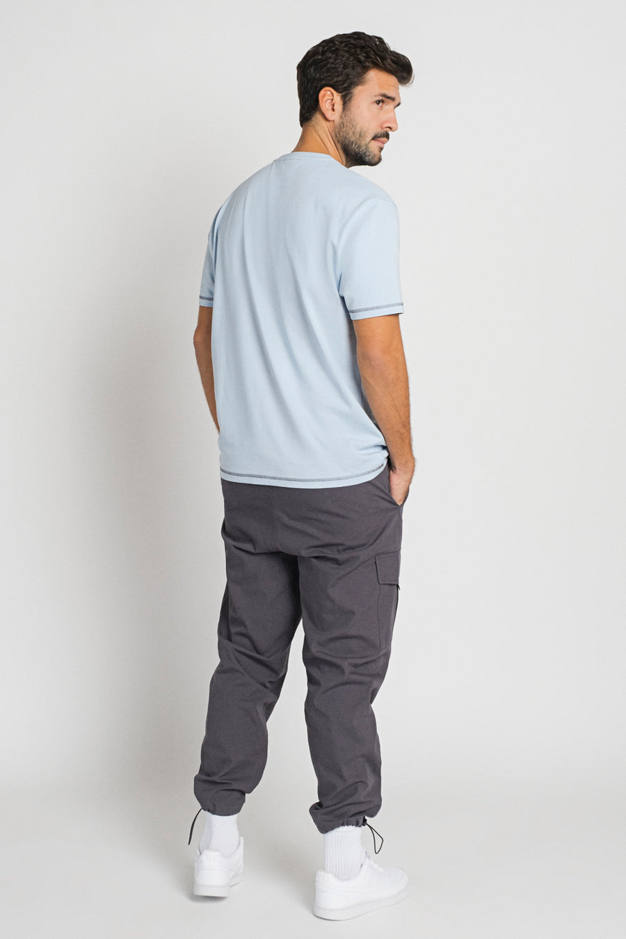 Kontrast Dikişli Baskılı T-Shirt