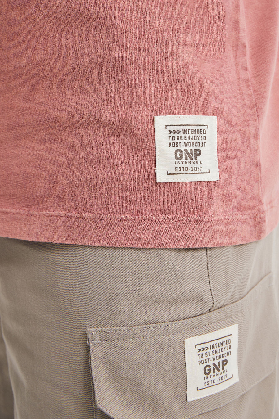 GNP Acid Washed Rose Tshirt With Pocket Detail